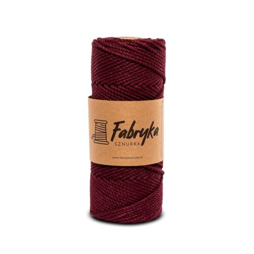 Sznurek do makramy 3PLY – burgundowy 3mm