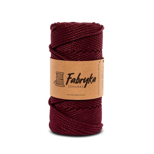 Sznurek do makramy 3PLY – burgundowy 5mm