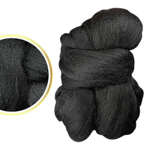 Wełna czesankowa – czarna