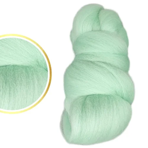 Wełna czesankowa – miętowa
