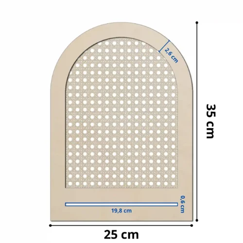 Baza rattanowa do makramy – półowalna