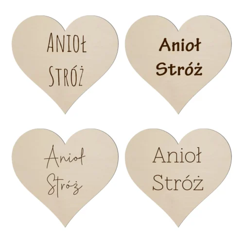 Drewniane serduszko Anioł Stróż