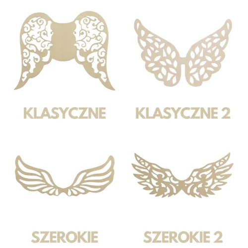 Drewniane skrzydła ażurowe do makramowego anioła