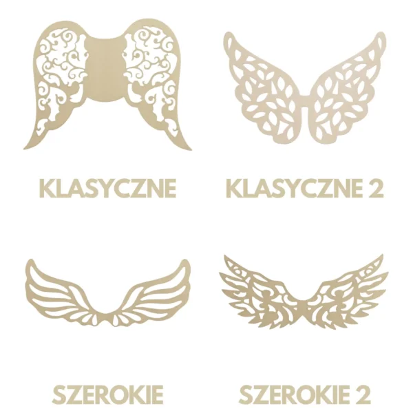 Drewniane skrzydła ażurowe do makramowego anioła - obrazek 2