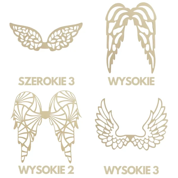 Drewniane skrzydła ażurowe do makramowego anioła - obrazek 3