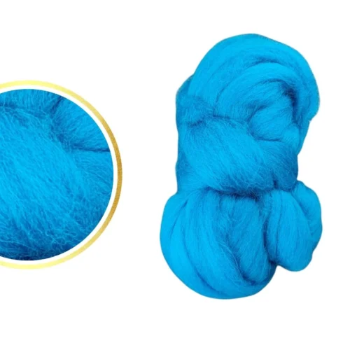Wełna czesankowa – szafirowa