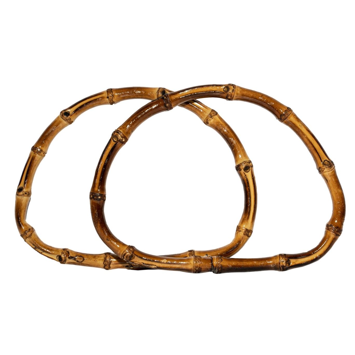 Uchwyty bambusowe do makramowej torebki - owalne - obrazek 2