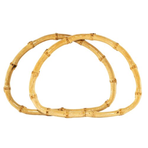 Uchwyty bambusowe do makramowej torebki – owalne