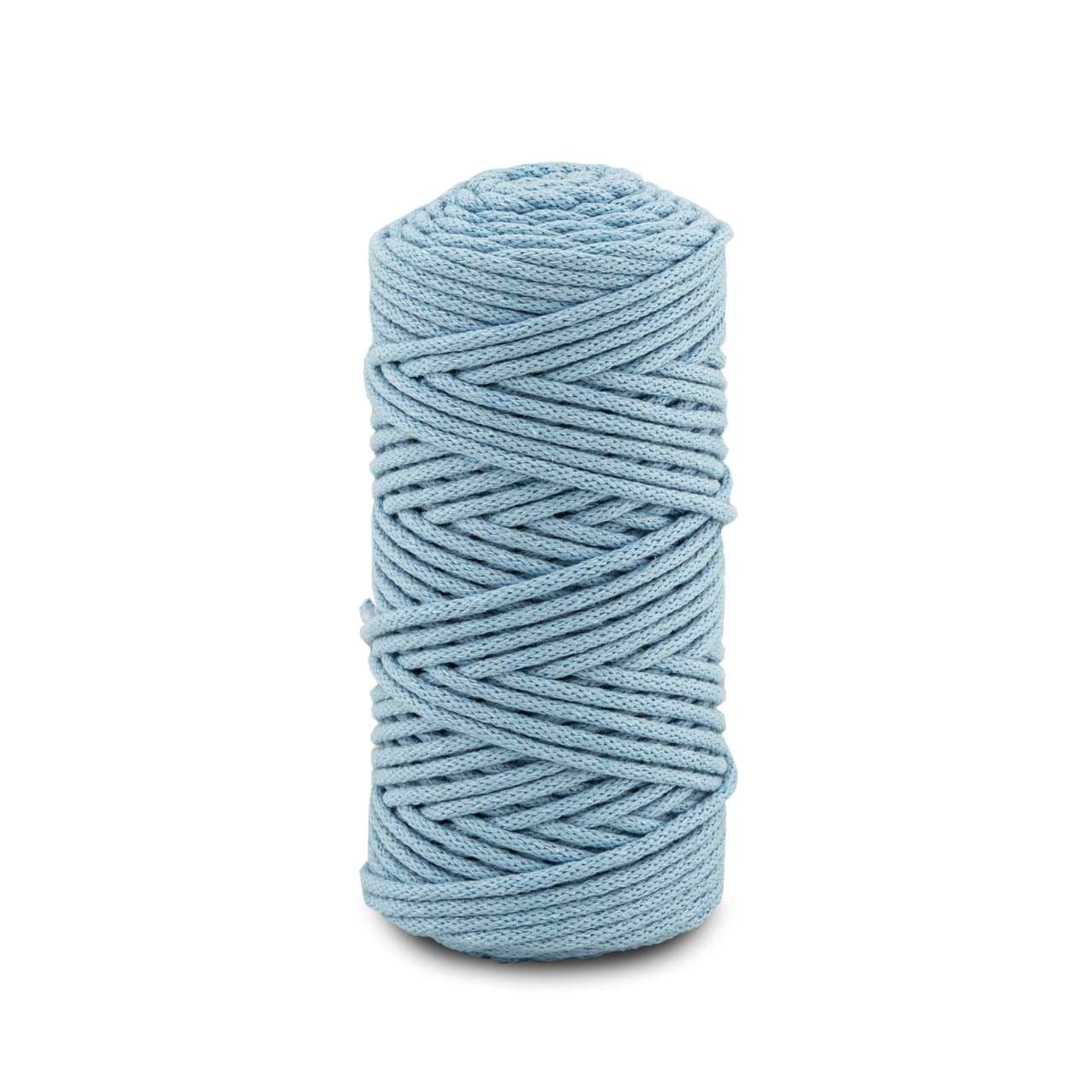 Pleciony sznurek do makramy - błękitny 3mm - obrazek 2