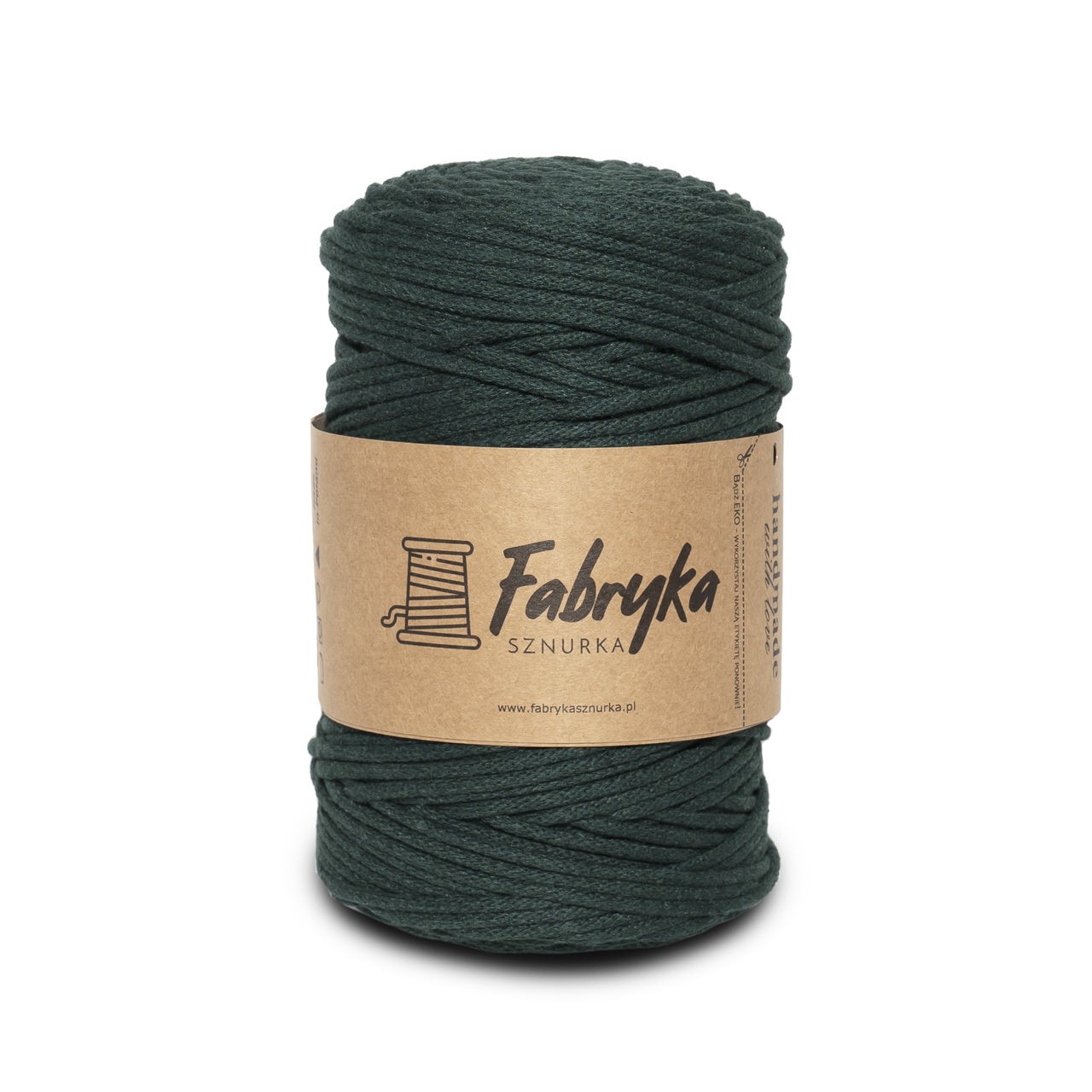 Pleciony sznurek do makramy - butelkowa zieleń 3mm - obrazek 2