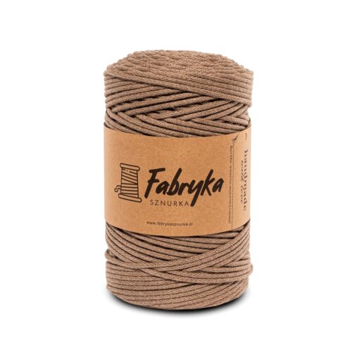 Pleciony sznurek do makramy – ciemny beż 3mm