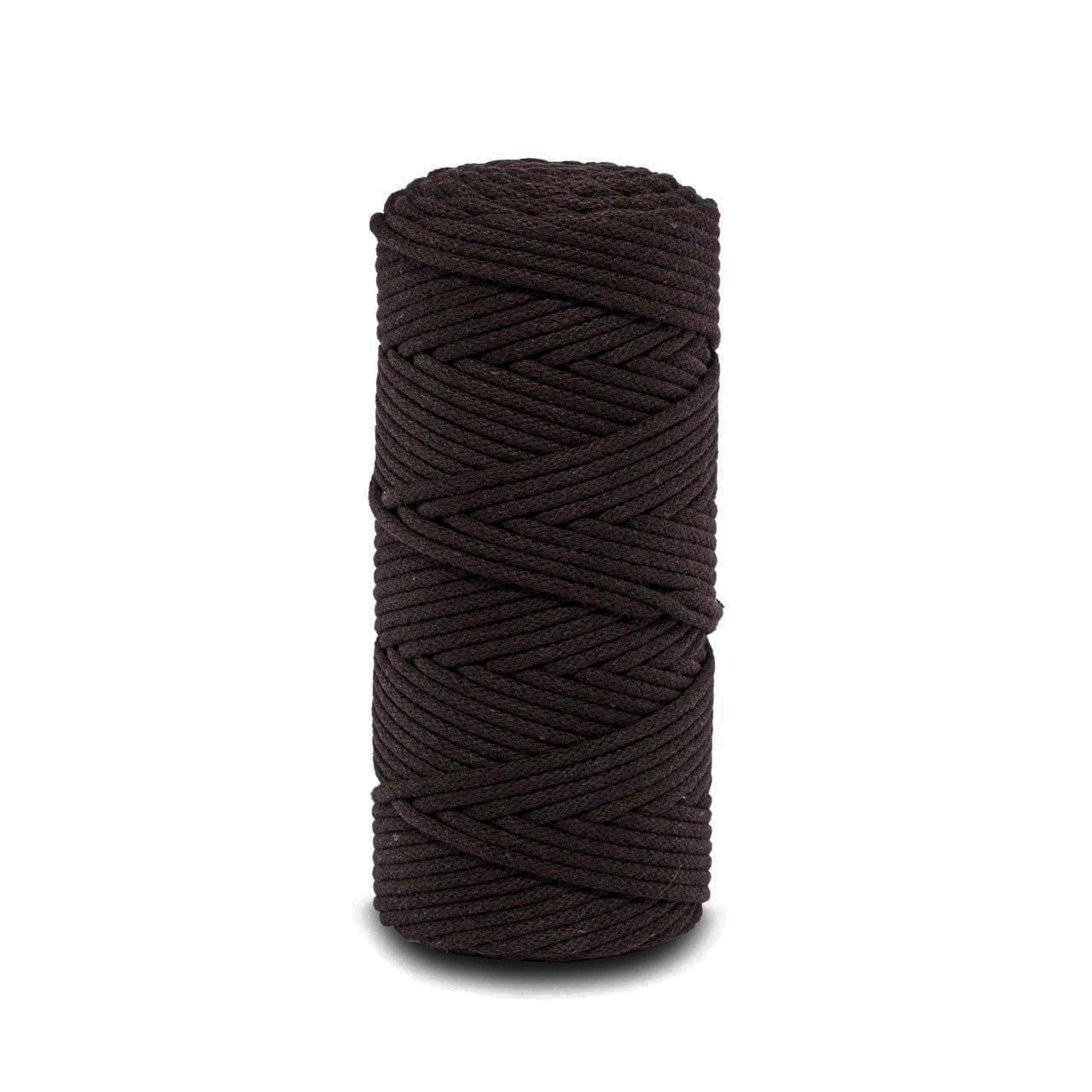 Pleciony sznurek do makramy - ciemny brązowy 3mm - obrazek 2