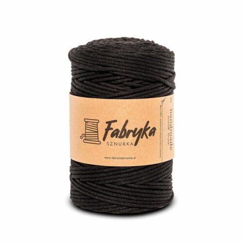 Pleciony sznurek do makramy – czarny 3mm