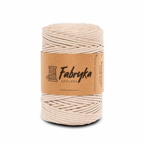 Pleciony sznurek do makramy – jasny beż 3mm