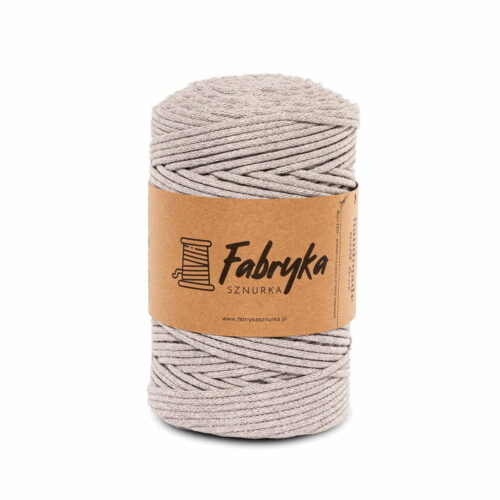 Pleciony sznurek do makramy – jasny szary 3mm