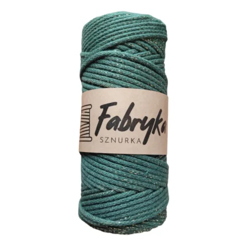 Pleciony sznurek do makramy – złota butelkowa zieleń 3mm