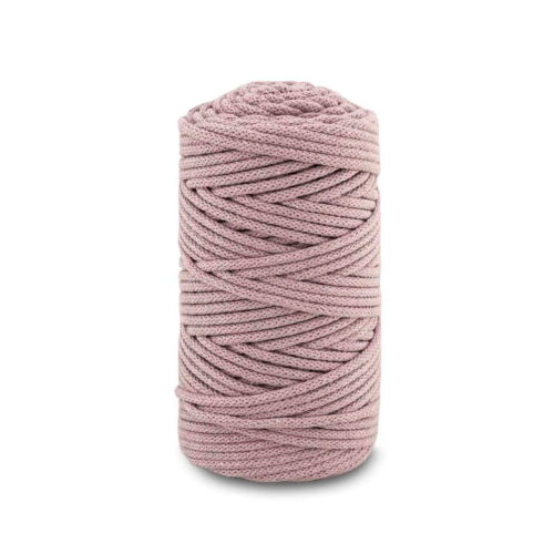 Pleciony sznurek do makramy – brudny róż 5mm