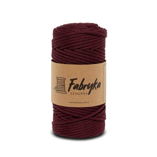 Pleciony sznurek do makramy – burgundowy 5mm