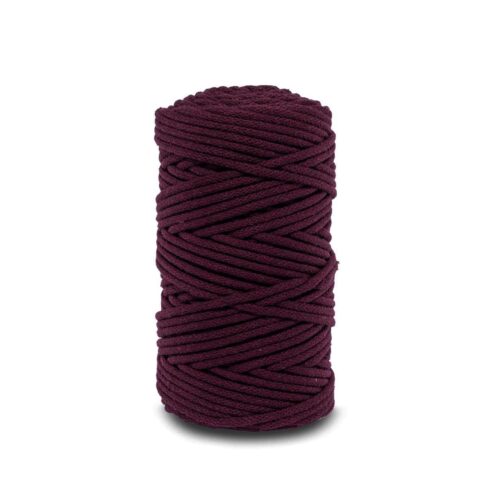 Pleciony sznurek do makramy – burgundowy 5mm