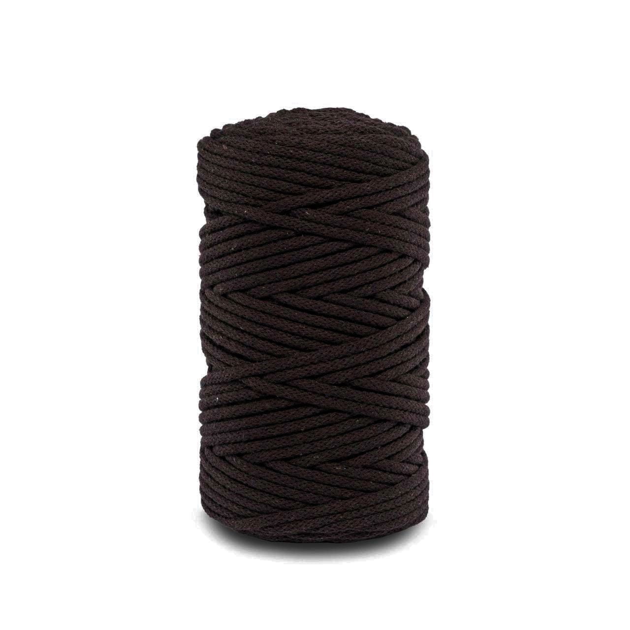 Pleciony sznurek do makramy - ciemny brązowy 5mm - obrazek 2