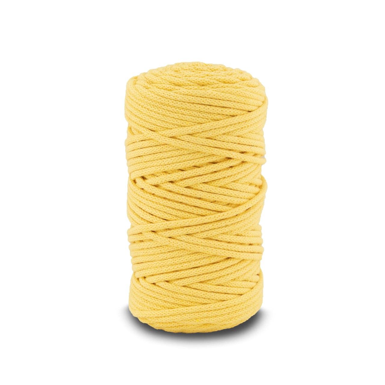 Pleciony sznurek do makramy - cytrynowy 5mm - obrazek 2