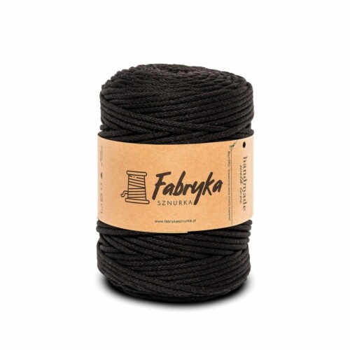 Pleciony sznurek do makramy – czarny 5mm