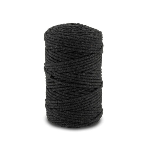 Pleciony sznurek do makramy – grafitowy 5mm