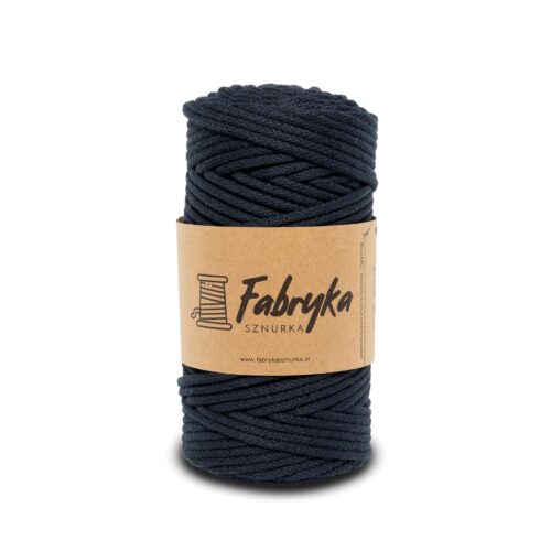 Pleciony sznurek do makramy – granatowy 5mm