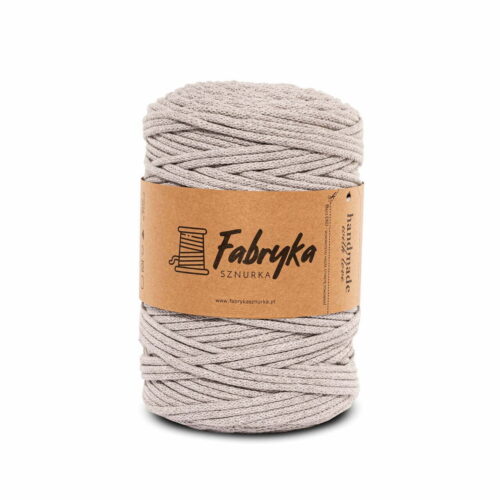 Pleciony sznurek do makramy – jasny szary 5mm