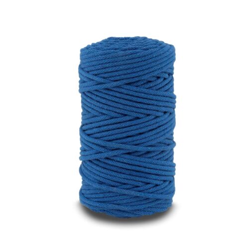 Pleciony sznurek do makramy – kobaltowy 5mm