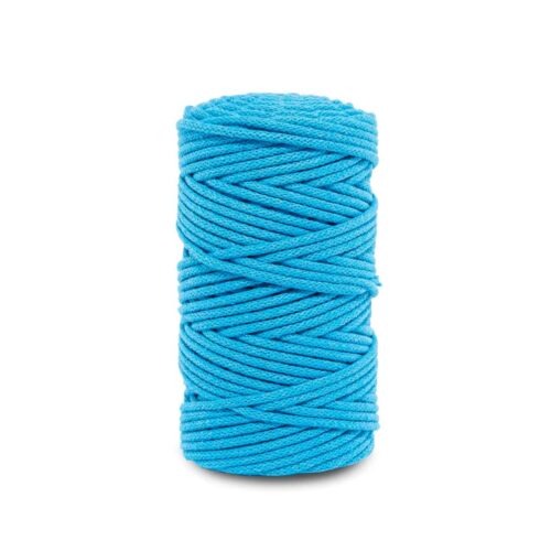 Pleciony sznurek do makramy – niebieski 5mm