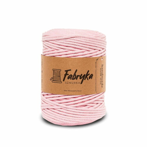 Pleciony sznurek do makramy – pudrowy 5mm