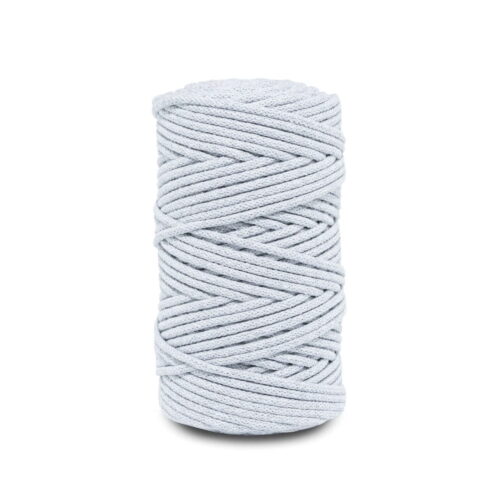 Pleciony sznurek do makramy – szara biel 5mm