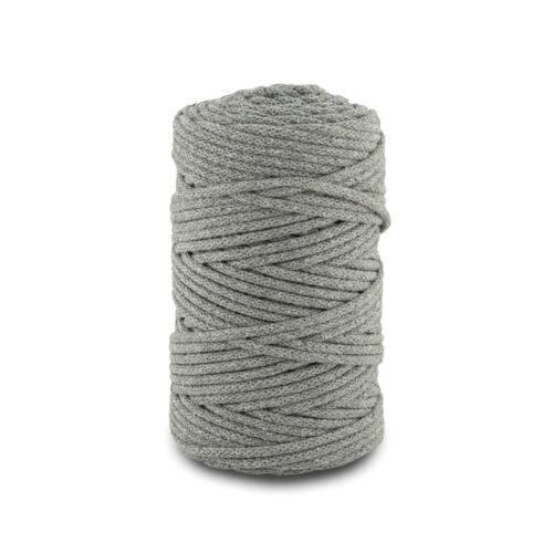 Pleciony sznurek do makramy – szary 5mm