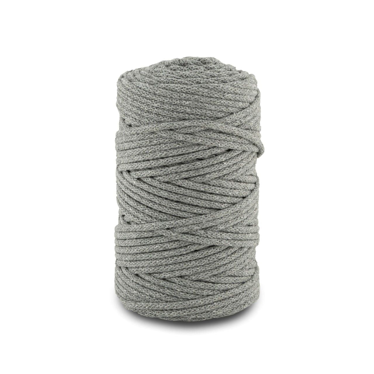 Pleciony sznurek do makramy - szary 5mm - obrazek 2