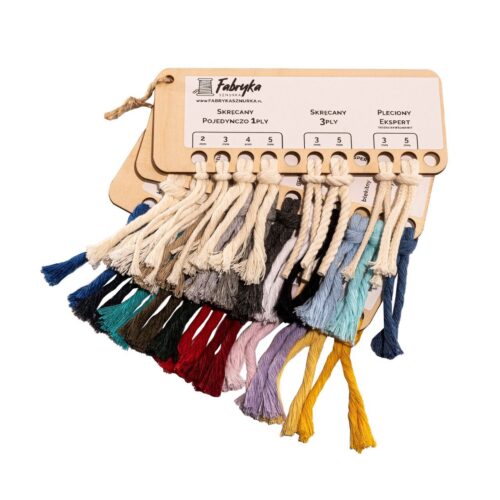 Próbnik kolorystyczny – sznurek skręcany 1PLY oraz 3PLY