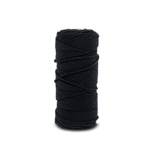 Sznurek do makramy 3PLY – czarny 2mm