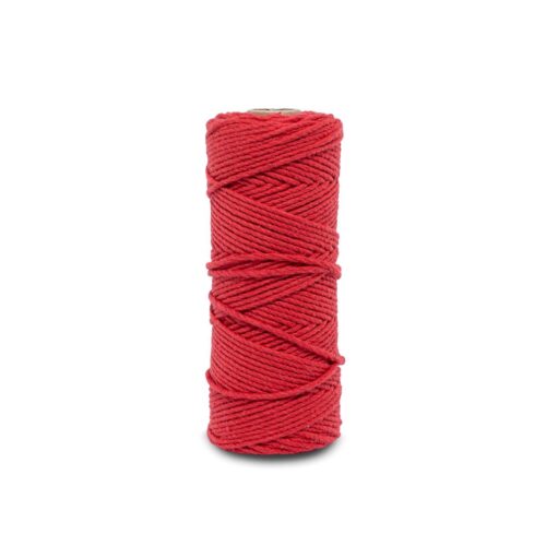Sznurek do makramy 3PLY – czerwony 2mm