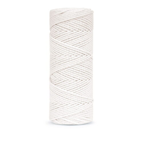 Sznurek do makramy 3PLY – biały naturalny 2mm