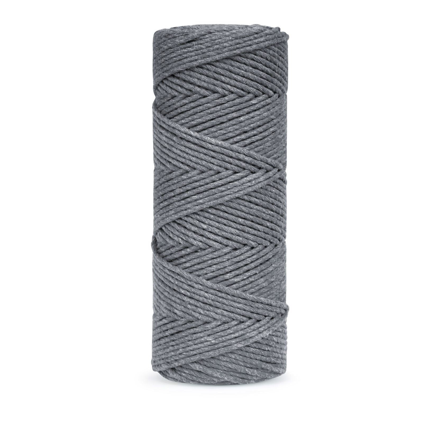 Sznurek do makramy 3PLY - szary 2mm