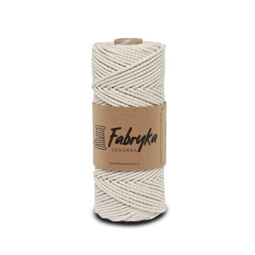 Sznurek do makramy 3PLY – biały naturalny 3mm