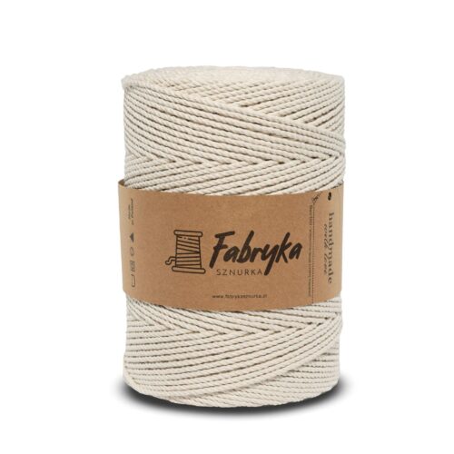 Sznurek do makramy 3PLY – biały naturalny 3mm