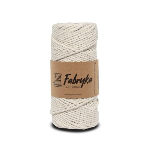 Sznurek do makramy 3PLY – biały naturalny 5mm