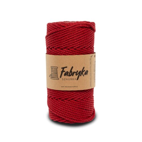 Sznurek do makramy 3PLY – bordowy 5mm