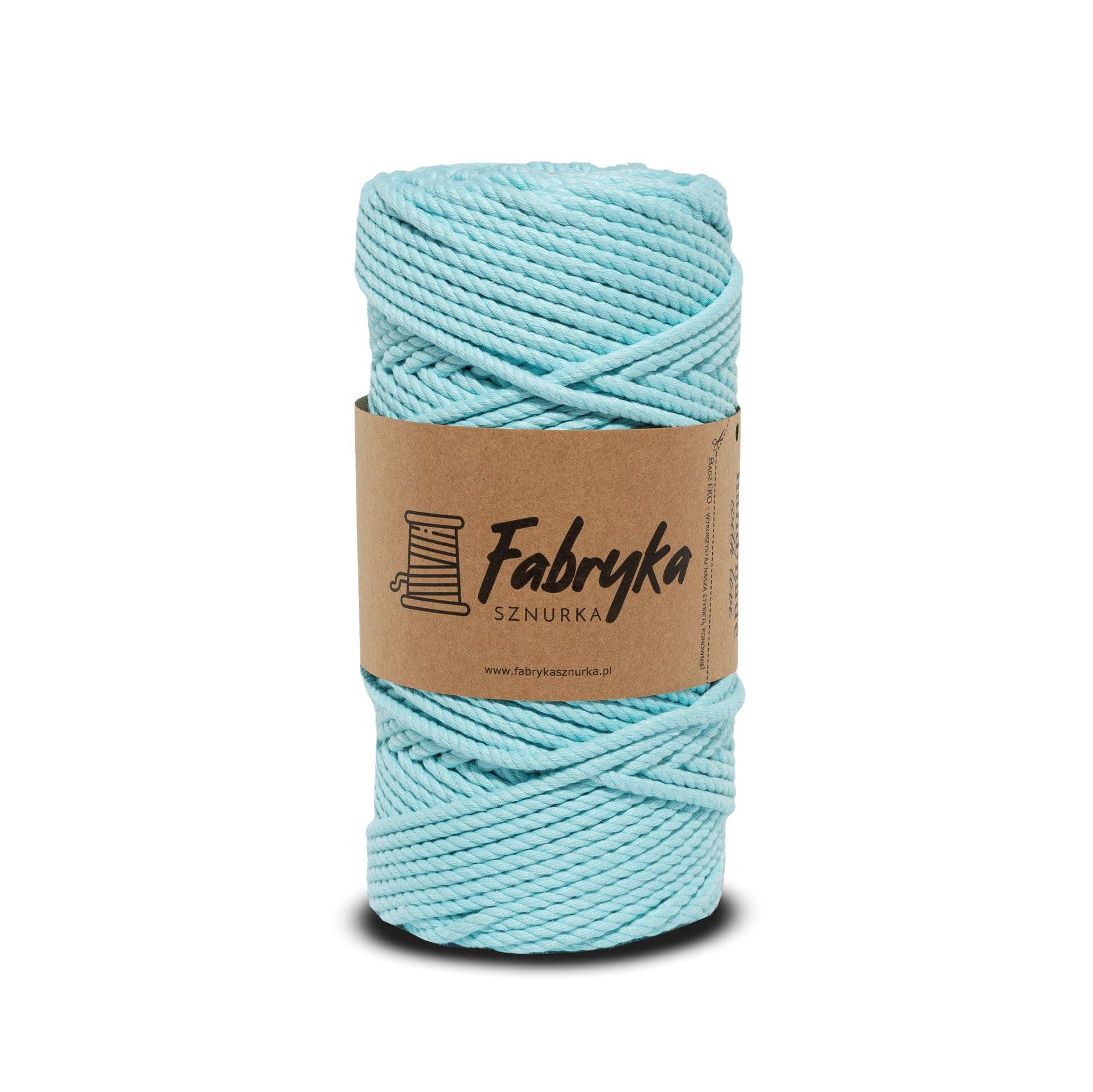 Sznurek do makramy 3PLY - lazurowy 5mm