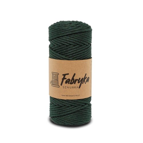 Pleciony sznurek do makramy – butelkowa zieleń 3mm