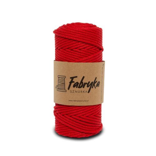 Pleciony sznurek do makramy – czerwony 3mm