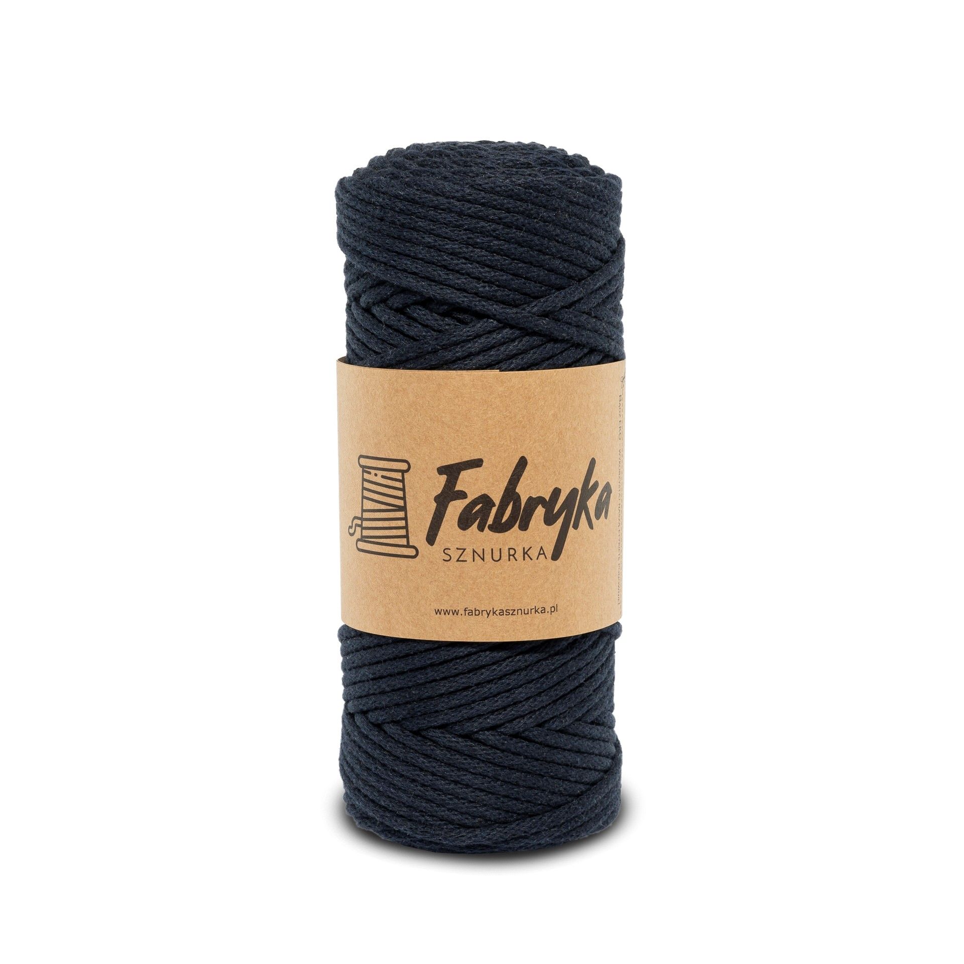 Pleciony sznurek do makramy - granatowy 3mm