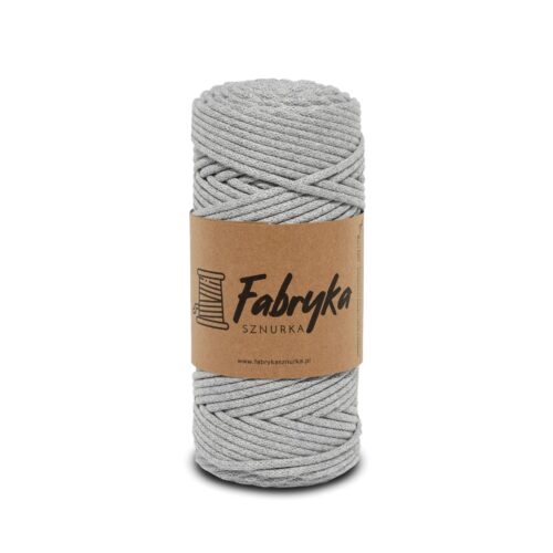Pleciony sznurek do makramy – jasny szary 3mm