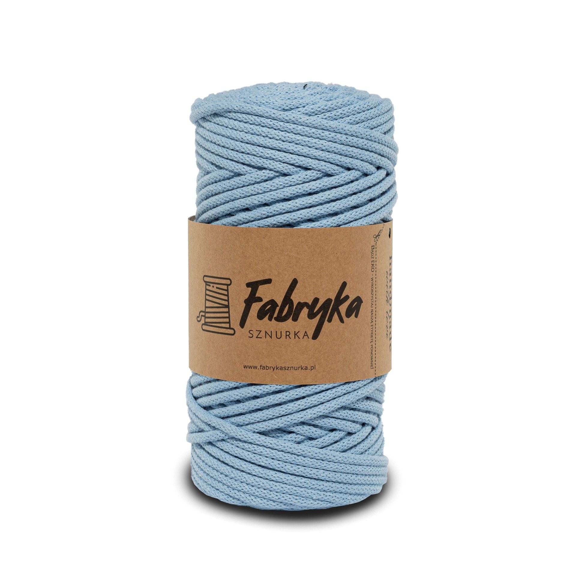 Pleciony sznurek do makramy - błękitny 5mm